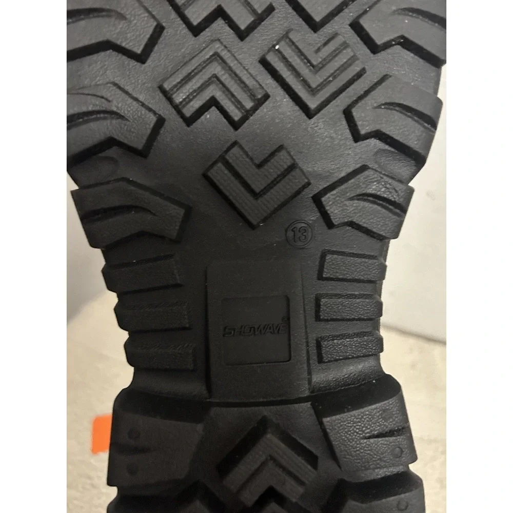 Showave Men's 13 Mid Calf Rubber Work Boots Waterproof Rain Insulated Mud Boot